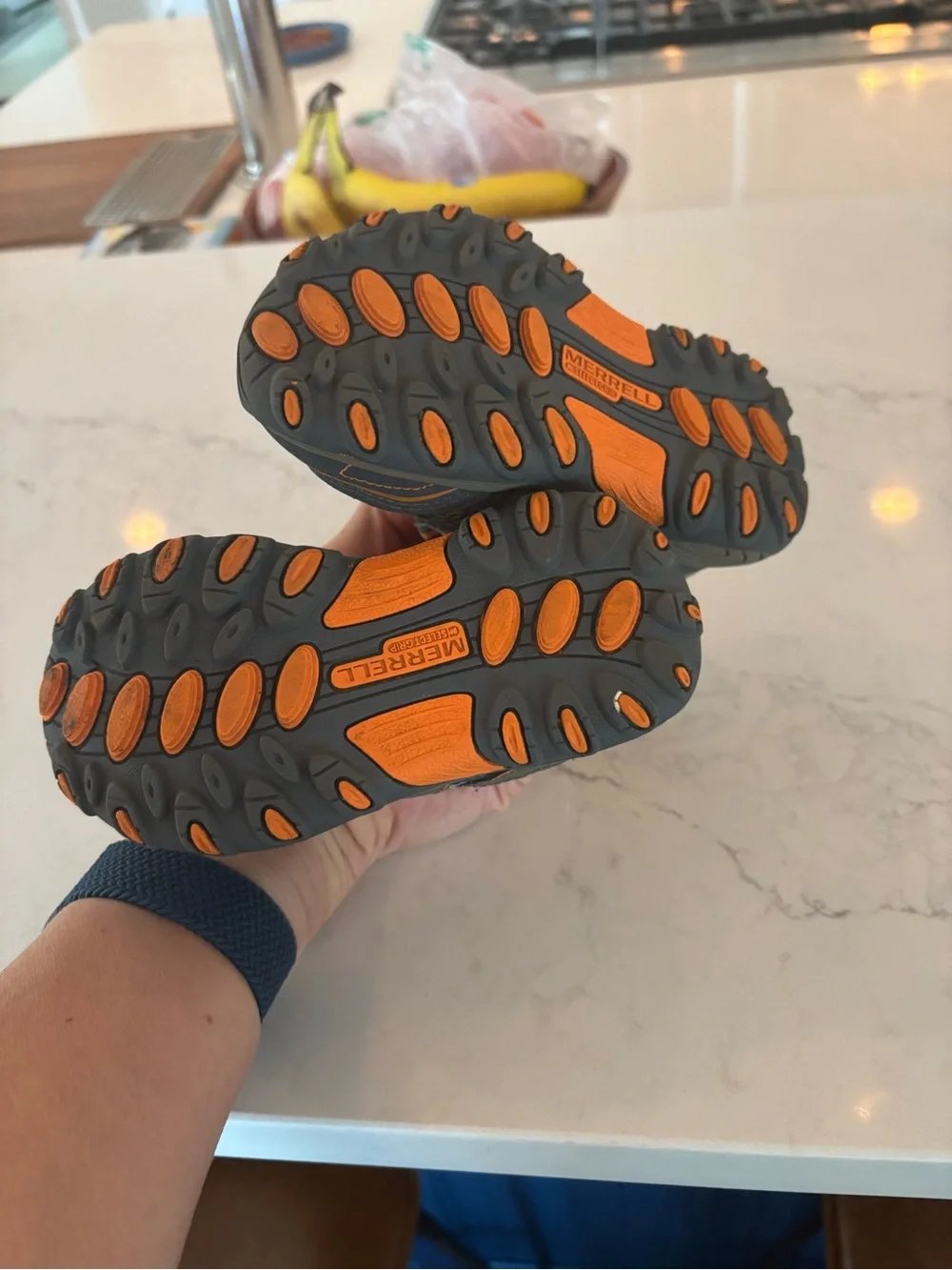 Merrell Kids Grey and Orange Trail Sneakers
